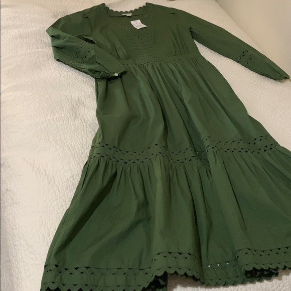 J. Crew Green Long Sleeve Dress - Picture 1 of 5